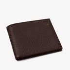 Aspinal of London 8 Card Billfold Wallet - Chocolate Pebble