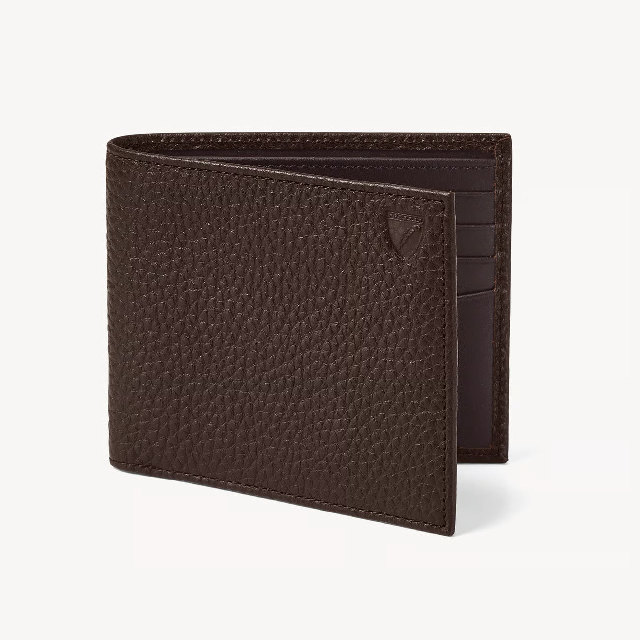 Aspinal of London 8 Card Billfold Wallet - Chocolate Pebble