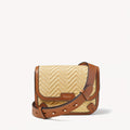 Aspinal of London Ella Crossbody Bag – Natural Raffia & Smooth Tan