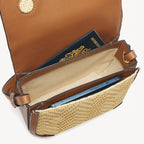 Aspinal of London Ella Crossbody Bag – Natural Raffia & Smooth Tan