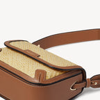 Aspinal of London Ella Crossbody Bag – Natural Raffia & Smooth Tan