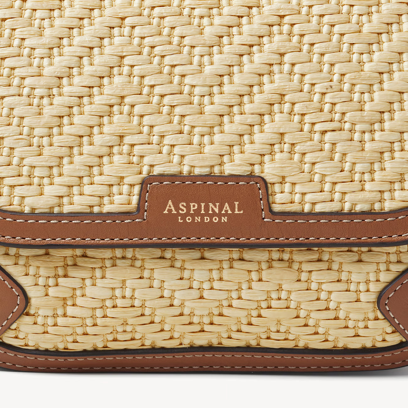 Aspinal of London Ella Crossbody Bag – Natural Raffia & Smooth Tan