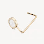 Aspinal of London Handbag Hook - Deep Shine Chalk White Small Croc