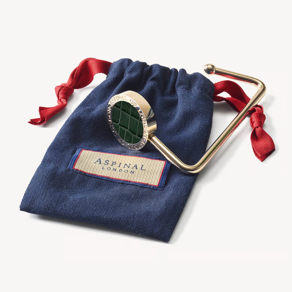 Aspinal of London Handbag Hook - Deep Shine Evergreen Small Croc