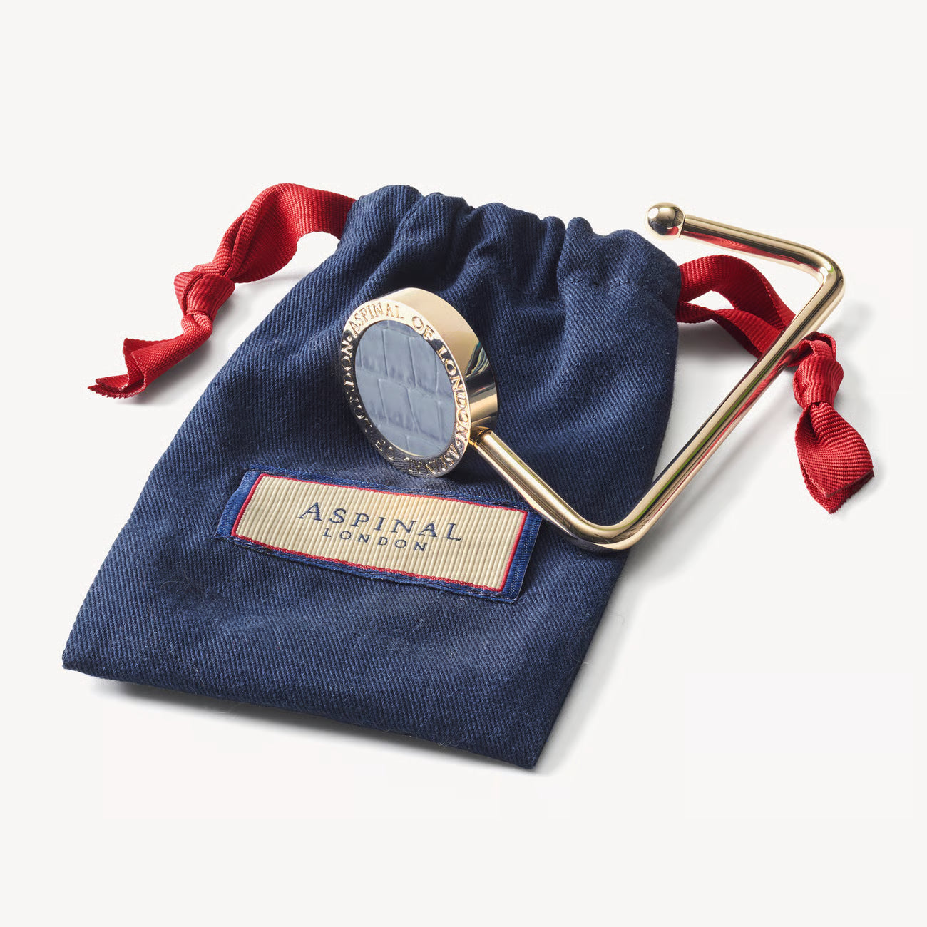 Aspinal of London Handbag Hook - Deep Shine Sky Blue Small Croc