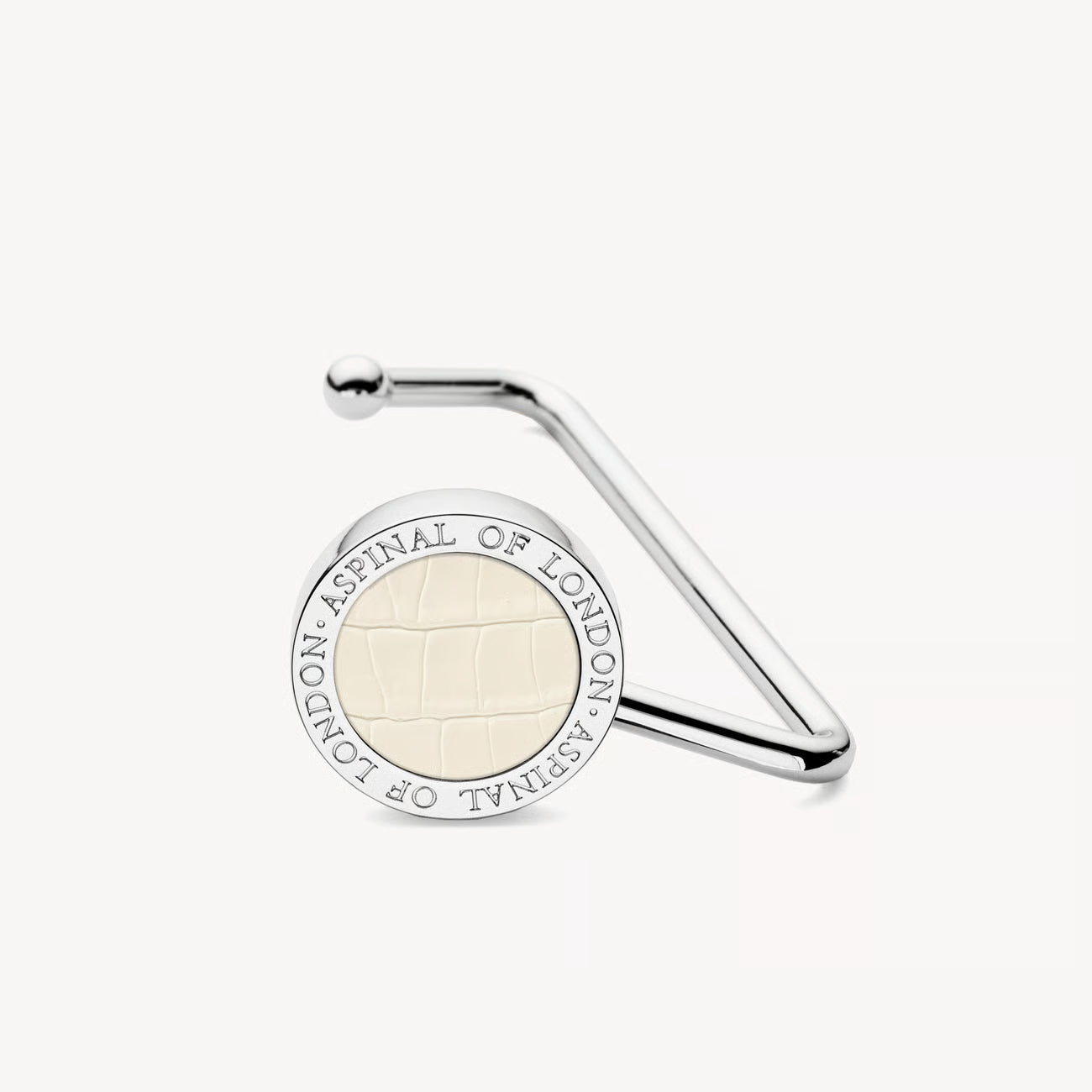 Aspinal of London Handbag Hook - Deep Shine Ivory Small Croc