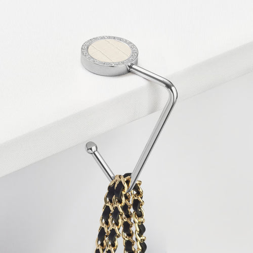 Aspinal of London Handbag Hook - Deep Shine Ivory Small Croc