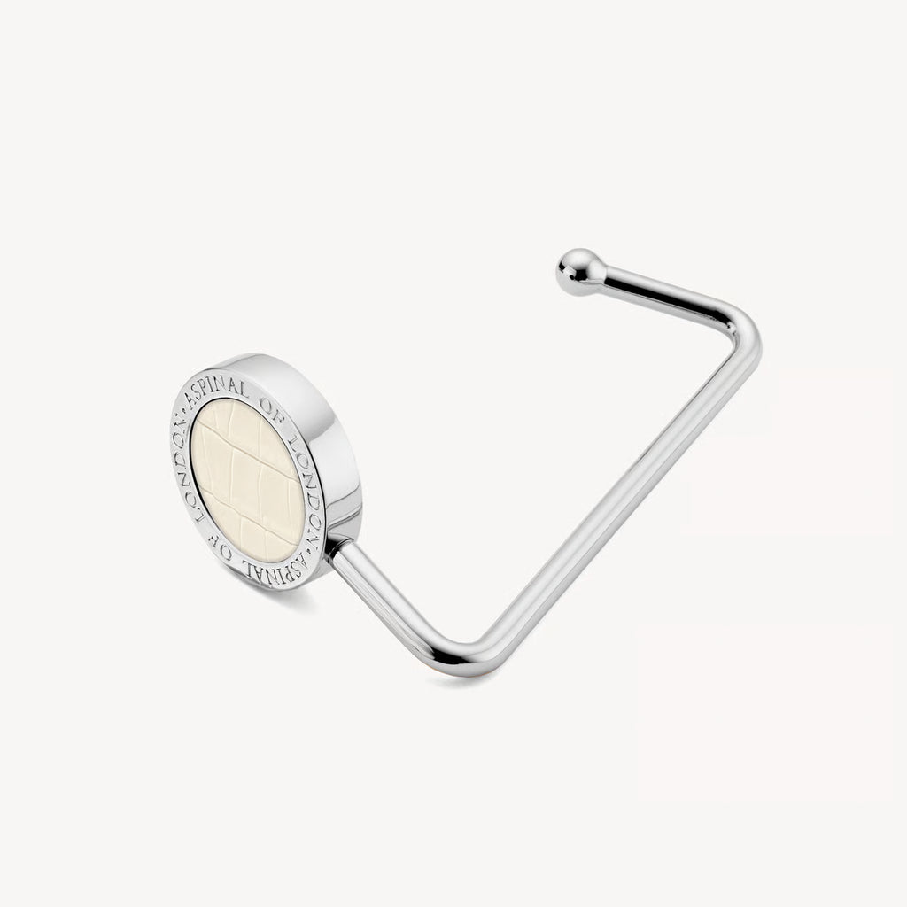Aspinal of London Handbag Hook - Deep Shine Ivory Small Croc