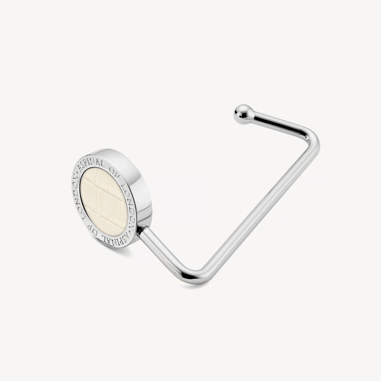 Aspinal of London Handbag Hook - Deep Shine Ivory Small Croc