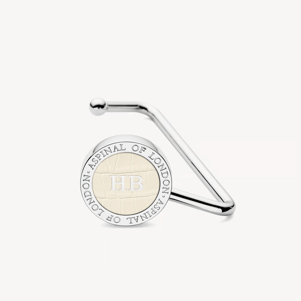 Aspinal of London Handbag Hook - Deep Shine Ivory Small Croc