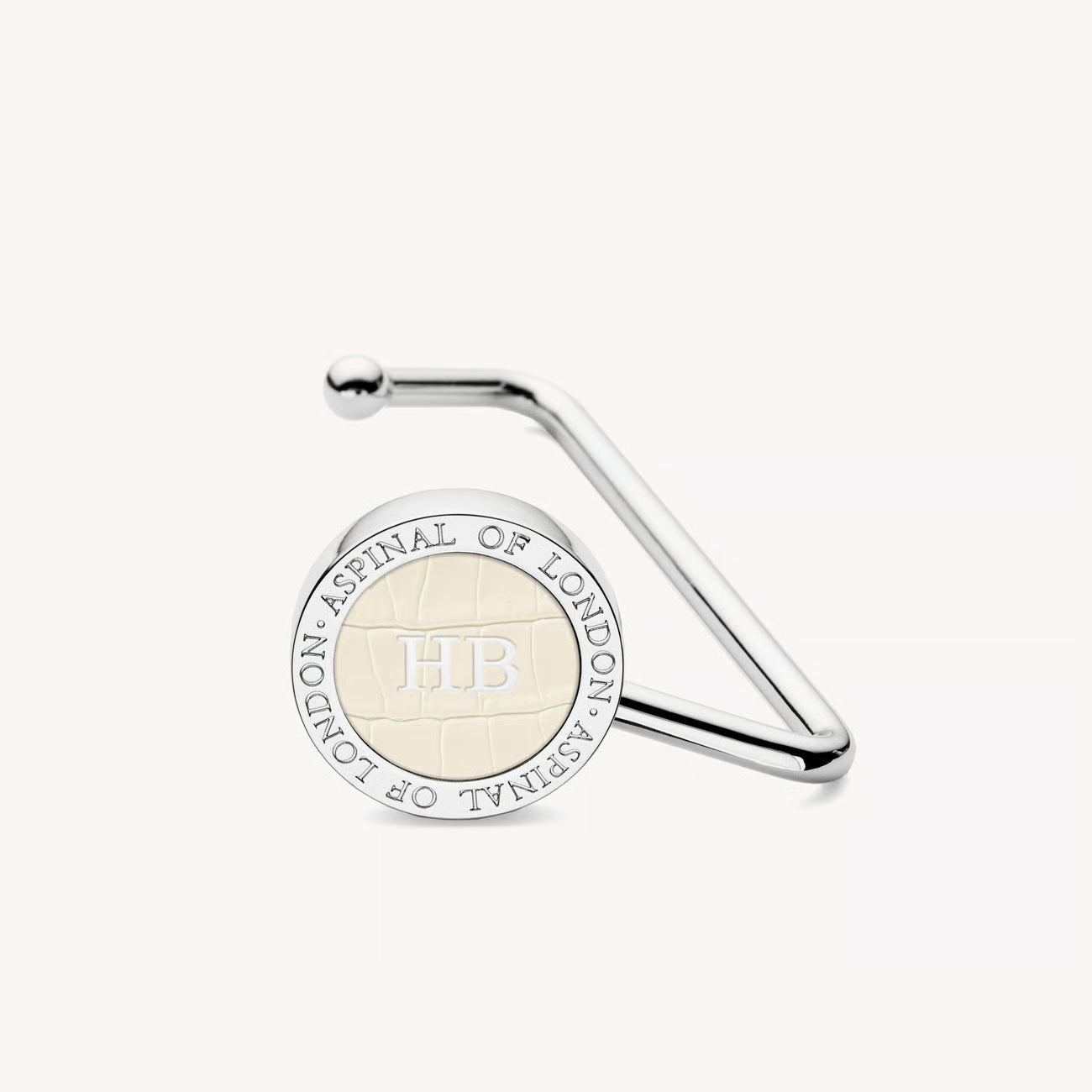 Aspinal of London Handbag Hook - Deep Shine Ivory Small Croc