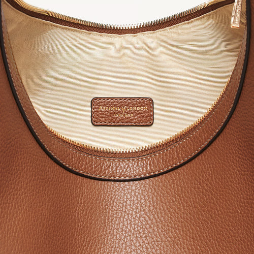 Aspinal of London Soho Large Crescent Bag – Tan Milled Pebble