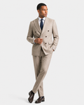 Charles Tyrwhitt Italian Luxury Double Breasted Flannel Suit - Taupe
