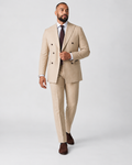 Charles Tyrwhitt Double Breasted Linen Suit - Taupe