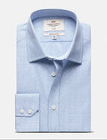 Hawes & Curtis Extra Slim Fit Blue & Navy Check Non-Iron Shirt - Contrast Detail