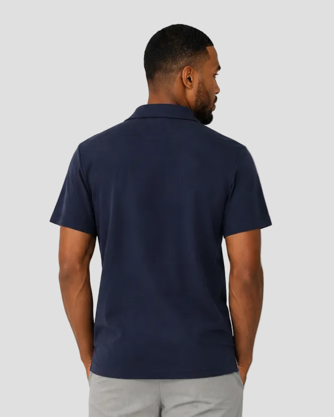 Hackett London Classic Fit Short Sleeve Textured Knit Polo - Old Navy