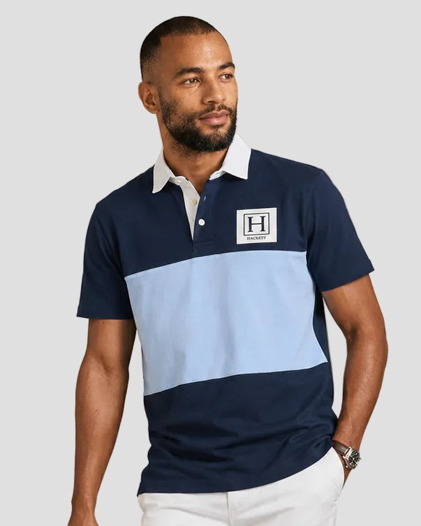 Hackett Heritage Classic Fit Short Sleeve Rugby Shirt - Old Navy