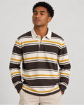 GANT Striped Heavy Rugger - Charred Wood Brown