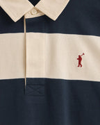 Polo Club Long-Sleeve Striped Polo Shirt – Navy Blue & Nude
