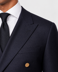 Hawes & Curtis Slim Fit Navy Blazer - Double Breasted, Pure Wool