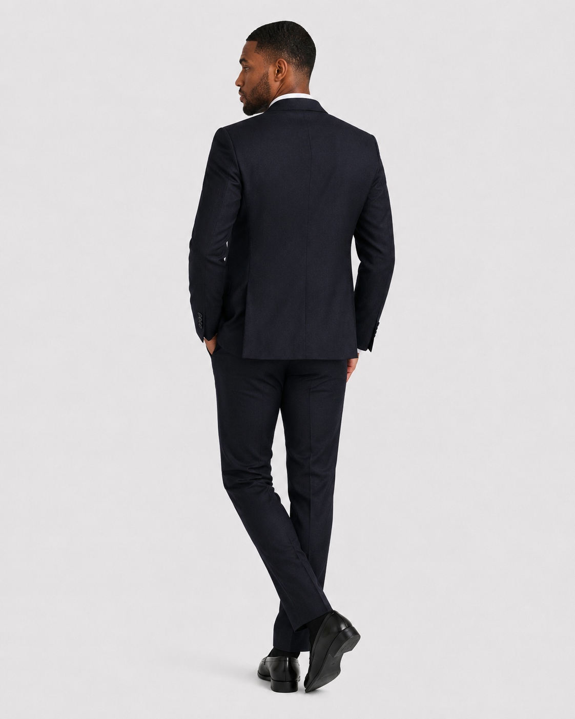 Charles Tyrwhitt Italian Luxury Flannel Pleated Trouser Suit - Navy