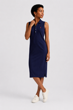 Polo Ralph Lauren Stretch-Cotton Sleeveless Polo Dress - Newport Navy