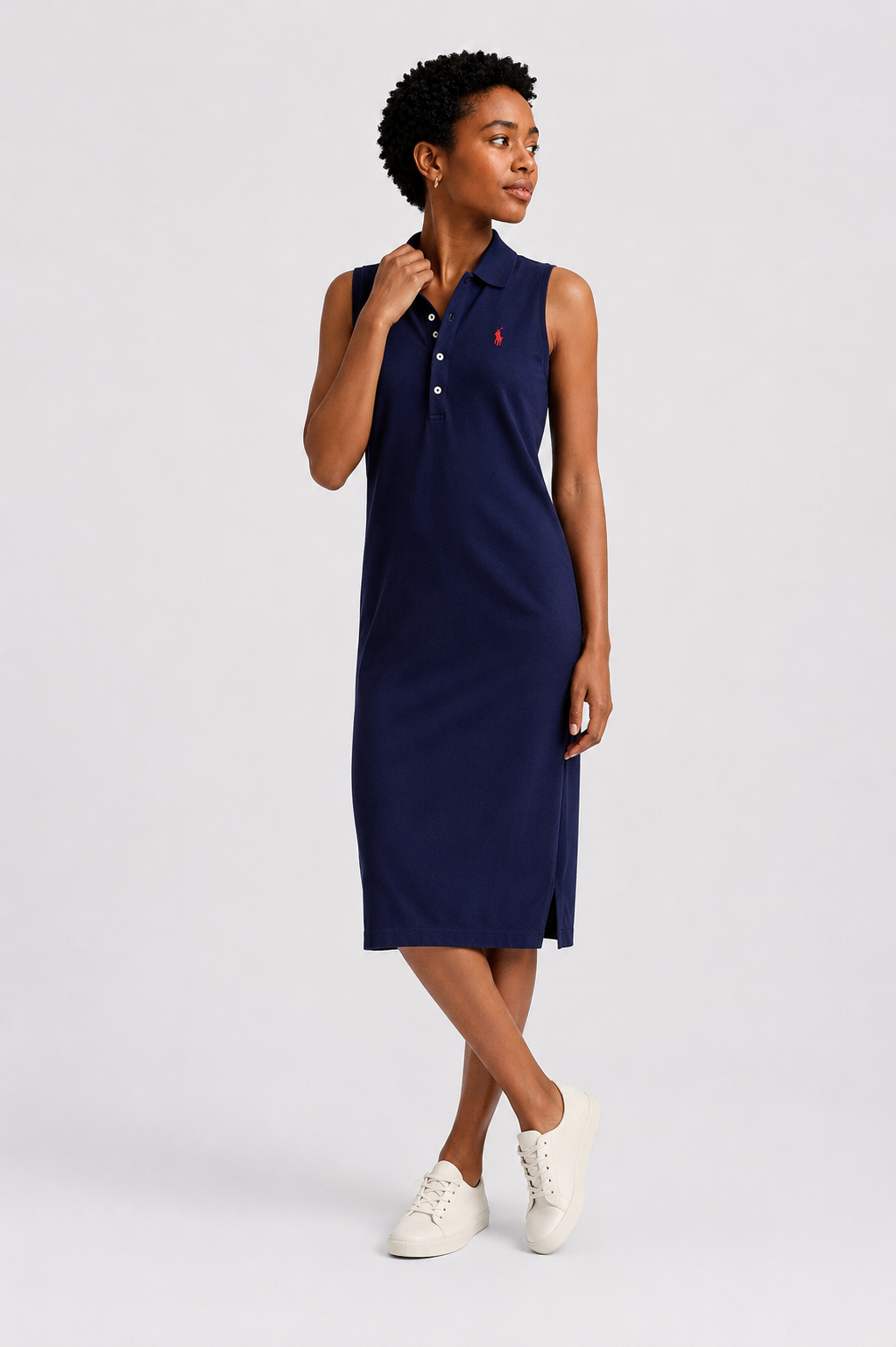 Polo Ralph Lauren Stretch-Cotton Sleeveless Polo Dress - Newport Navy