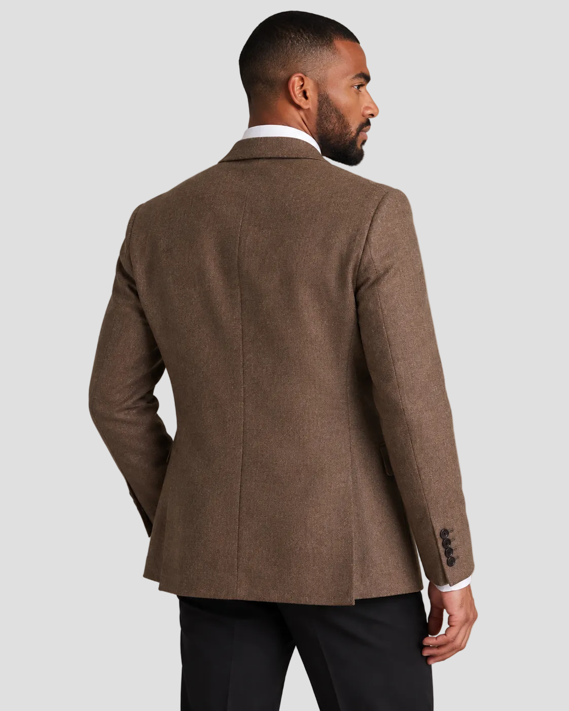 Charles Tyrwhitt Wool Textured Jacket - Toffee