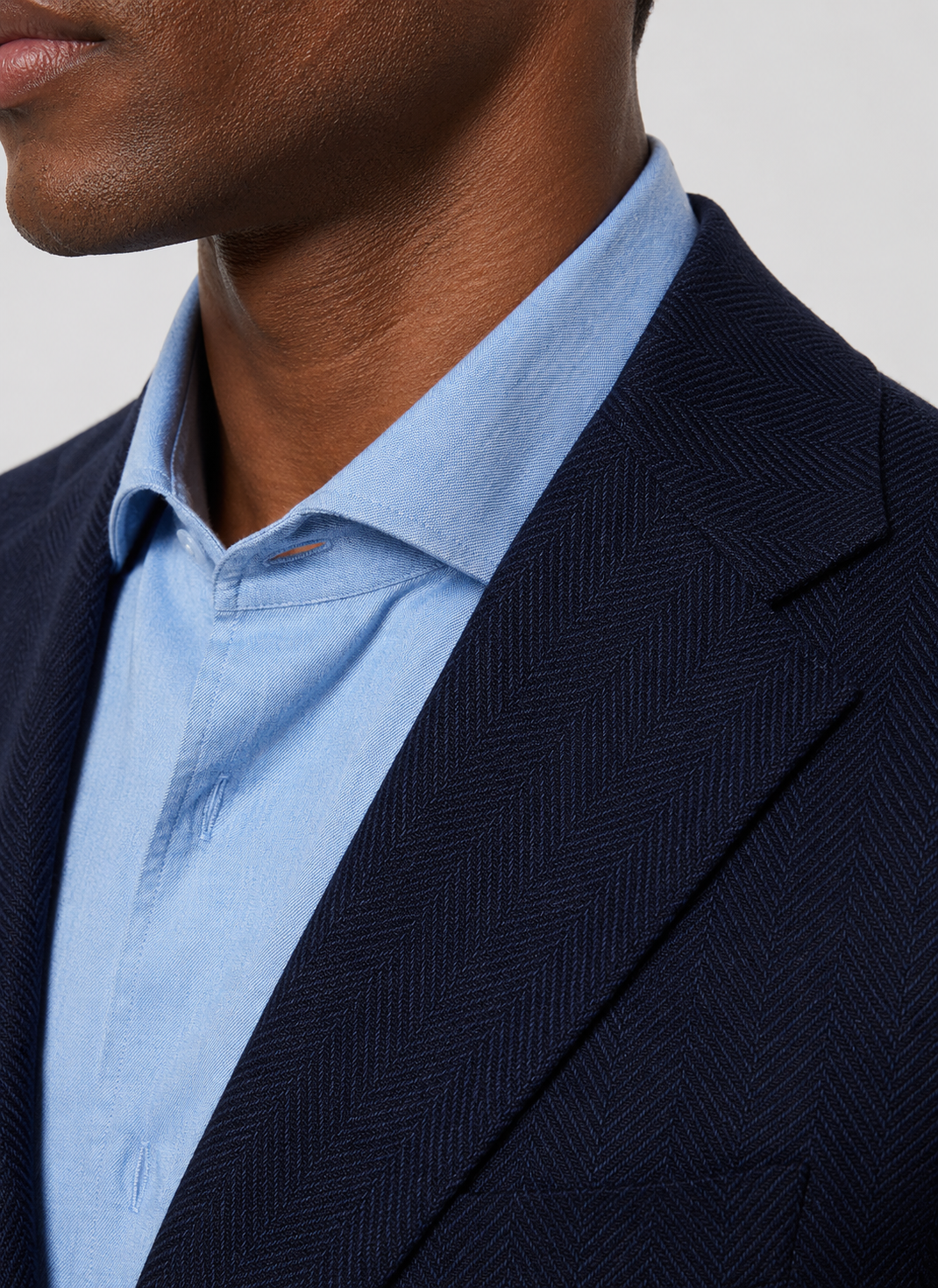 Hawes & Curtis Tailored Fit Navy Herringbone 1913 Blazer