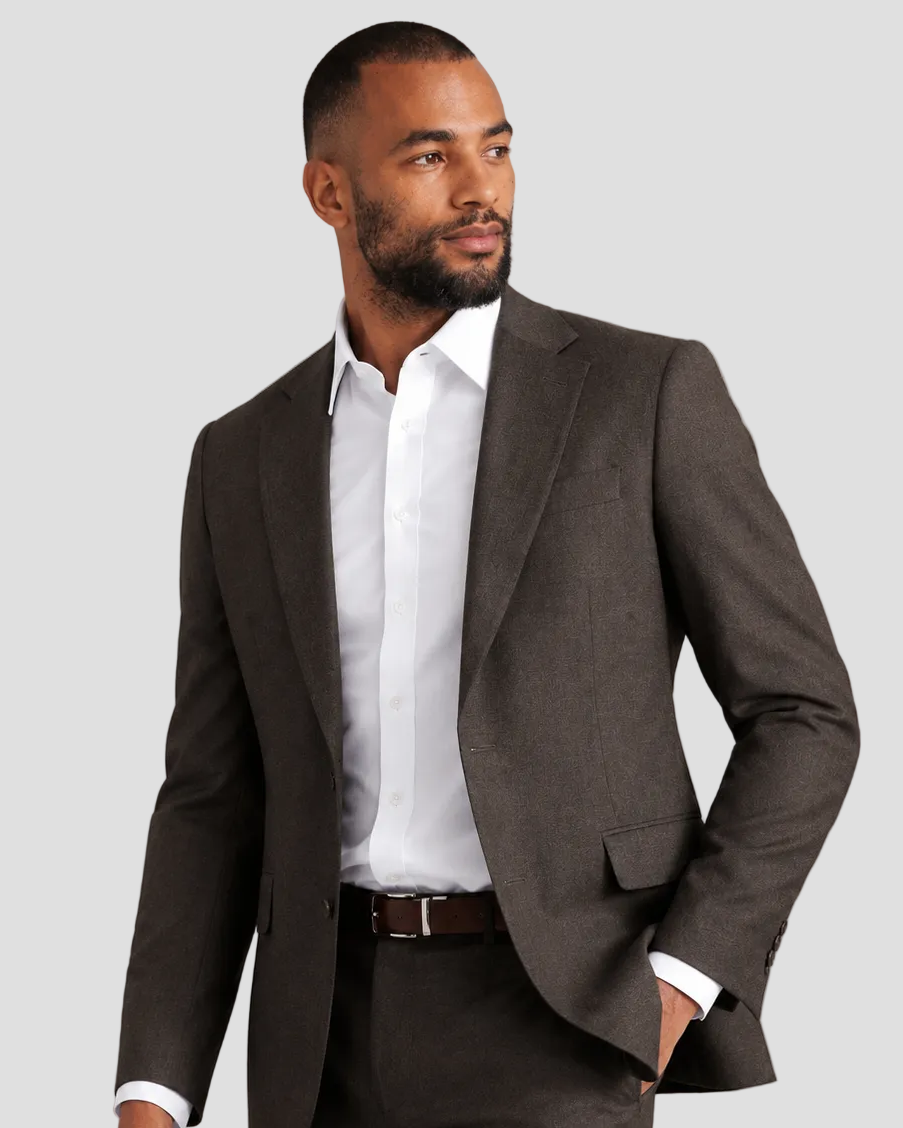 Charles Tyrwhitt Italian Flannel Suit Jacket - Mocha