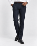 Charles Tyrwhitt Wool Stretch Trousers - Navy