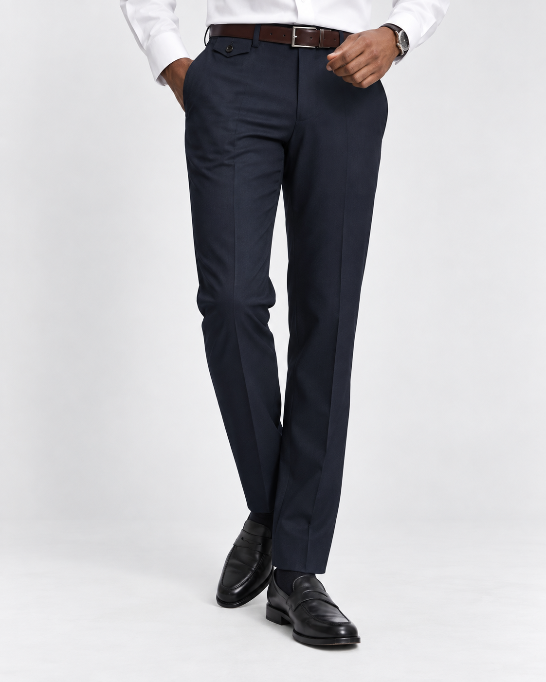Charles Tyrwhitt Wool Stretch Trousers - Navy