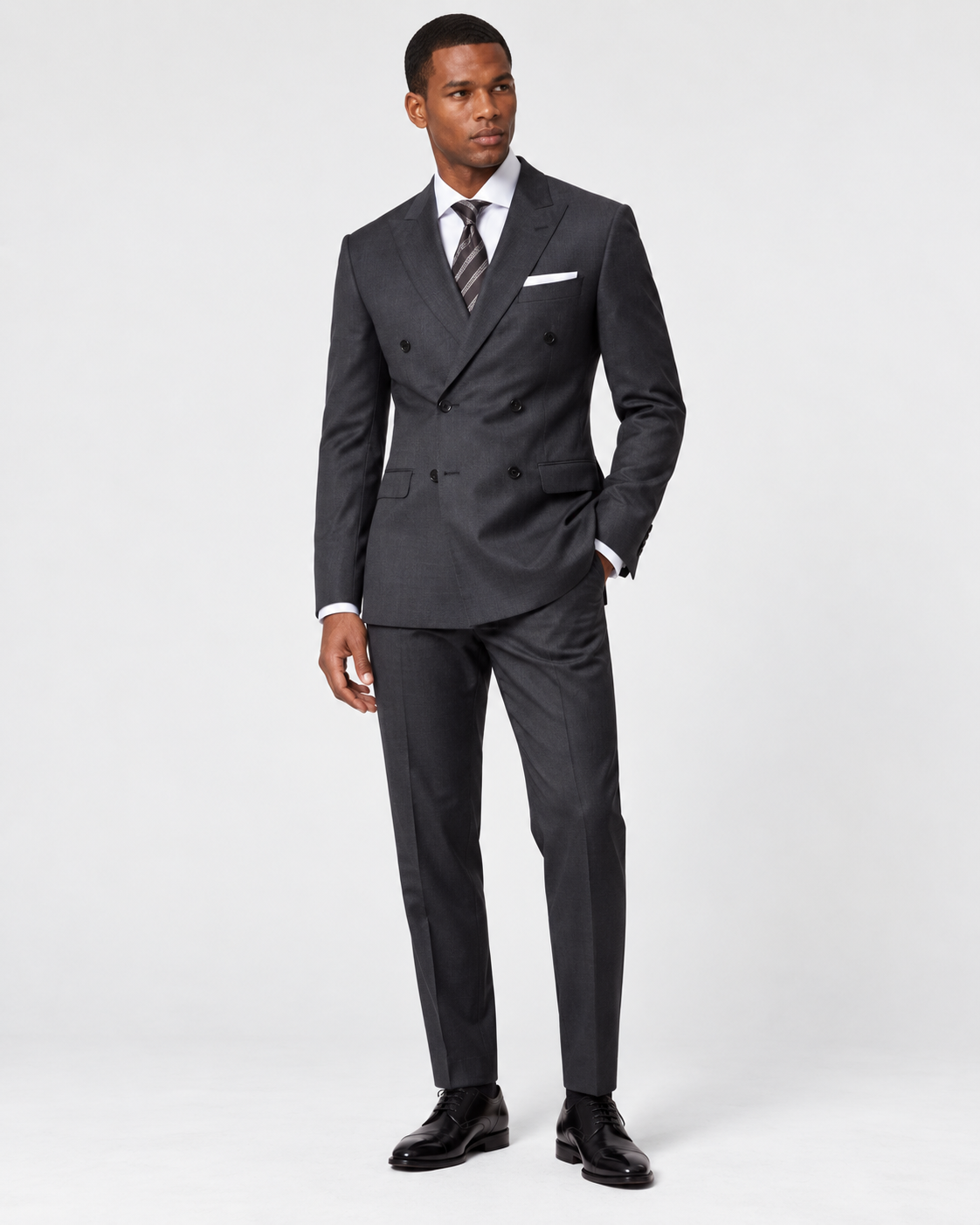 Hawes & Curtis Slim Fit Charcoal Shadow Stripe Suit