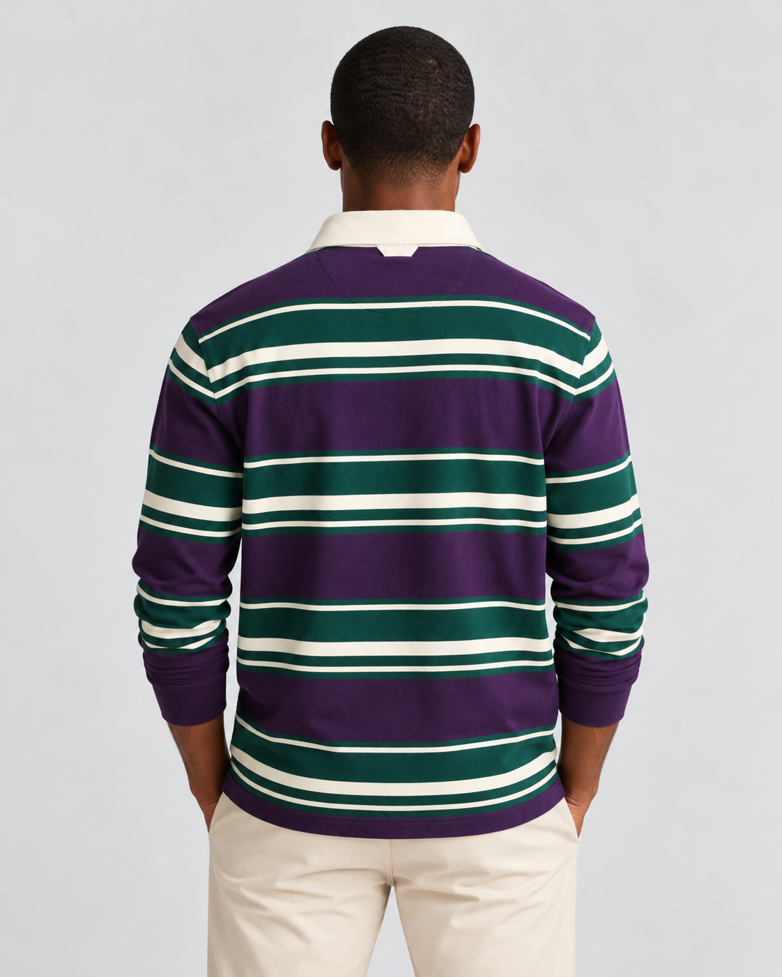 GANT Striped Heavy Rugger - Muscadine Grape