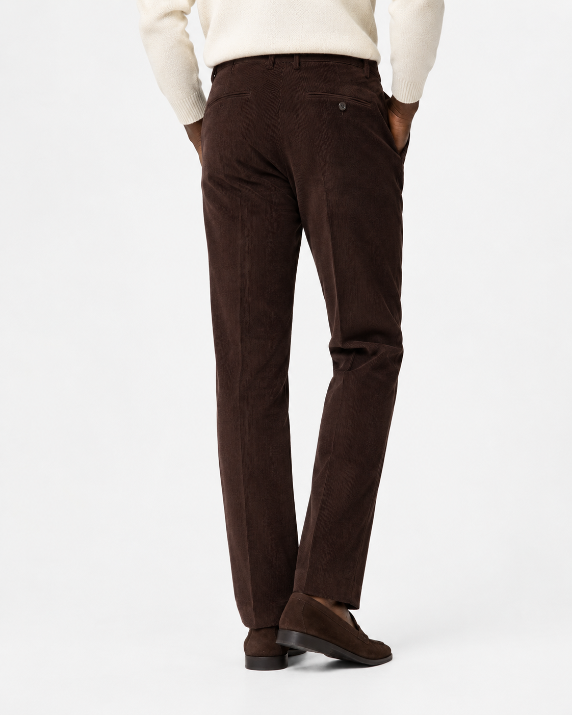 Hawes & Curtis Regular Fit Dark Chocolate Corduroy Trousers