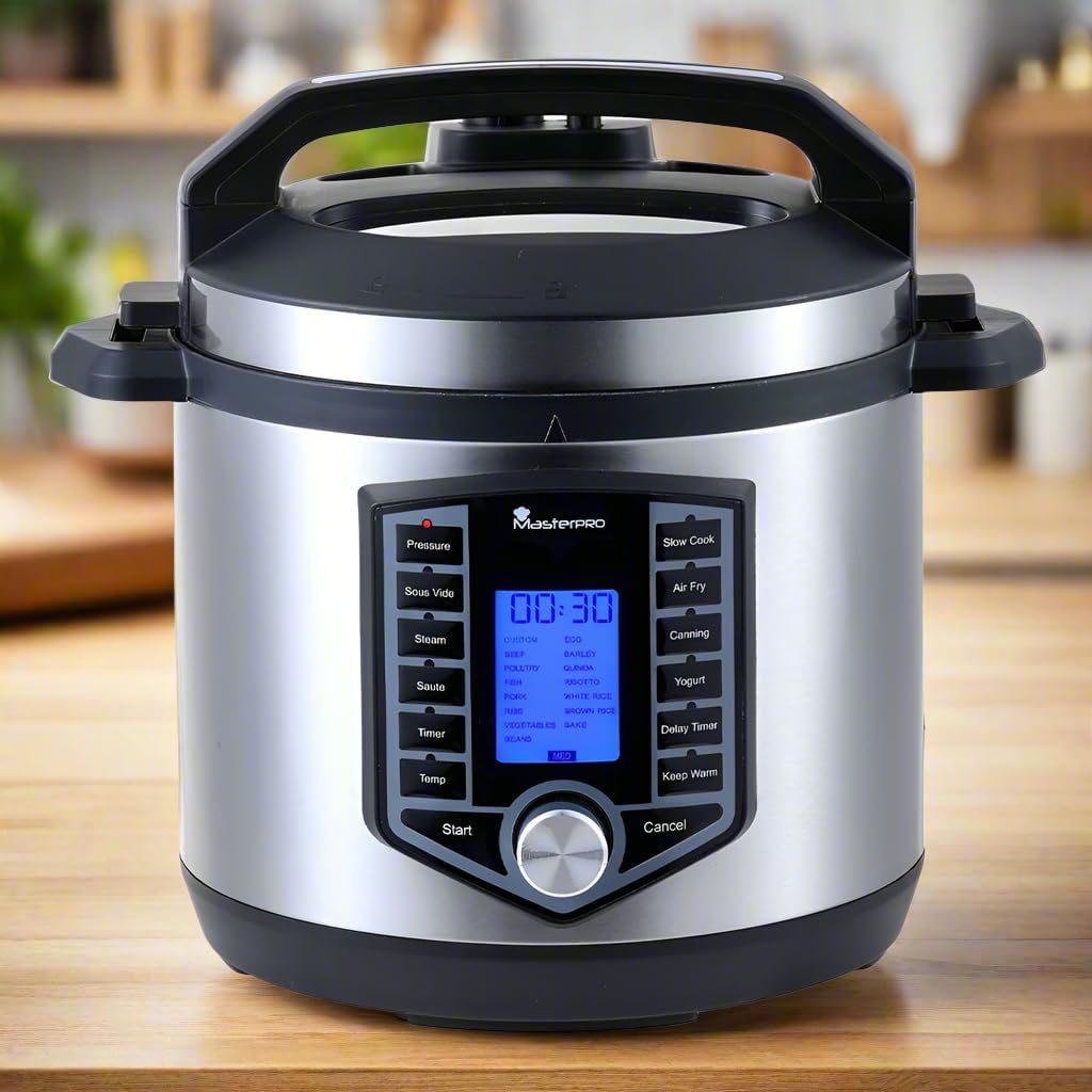 MasterPro Stainless Steel 12-in-1 Multi-Cooker 1500W 6 Litre – Black