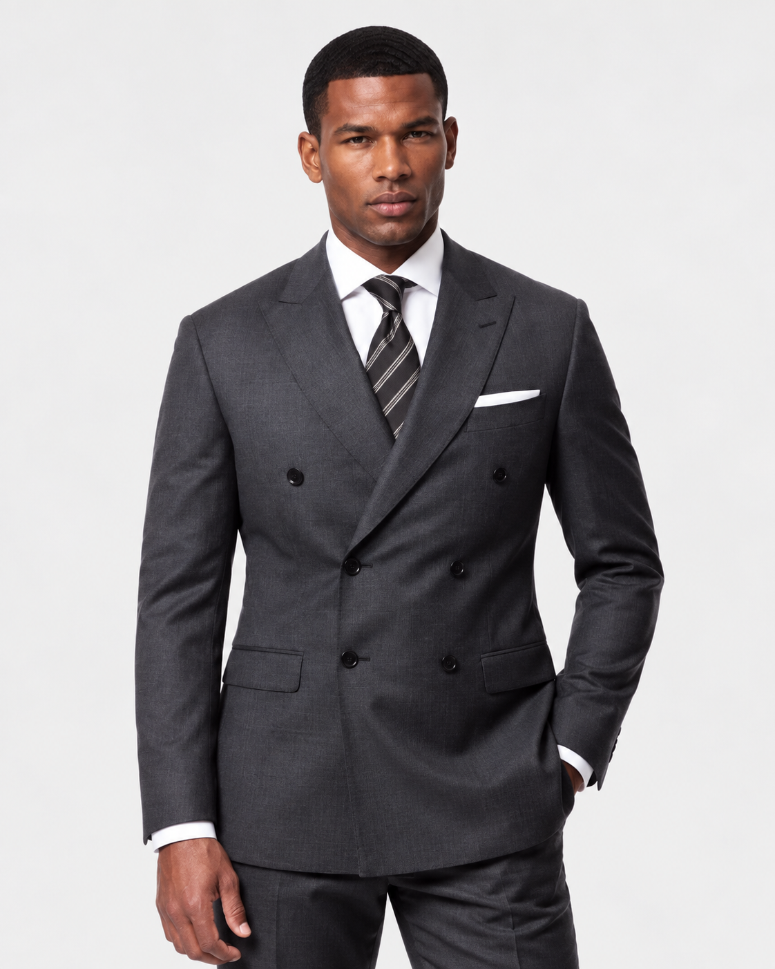 Hawes & Curtis Slim Fit Charcoal Shadow Stripe Suit
