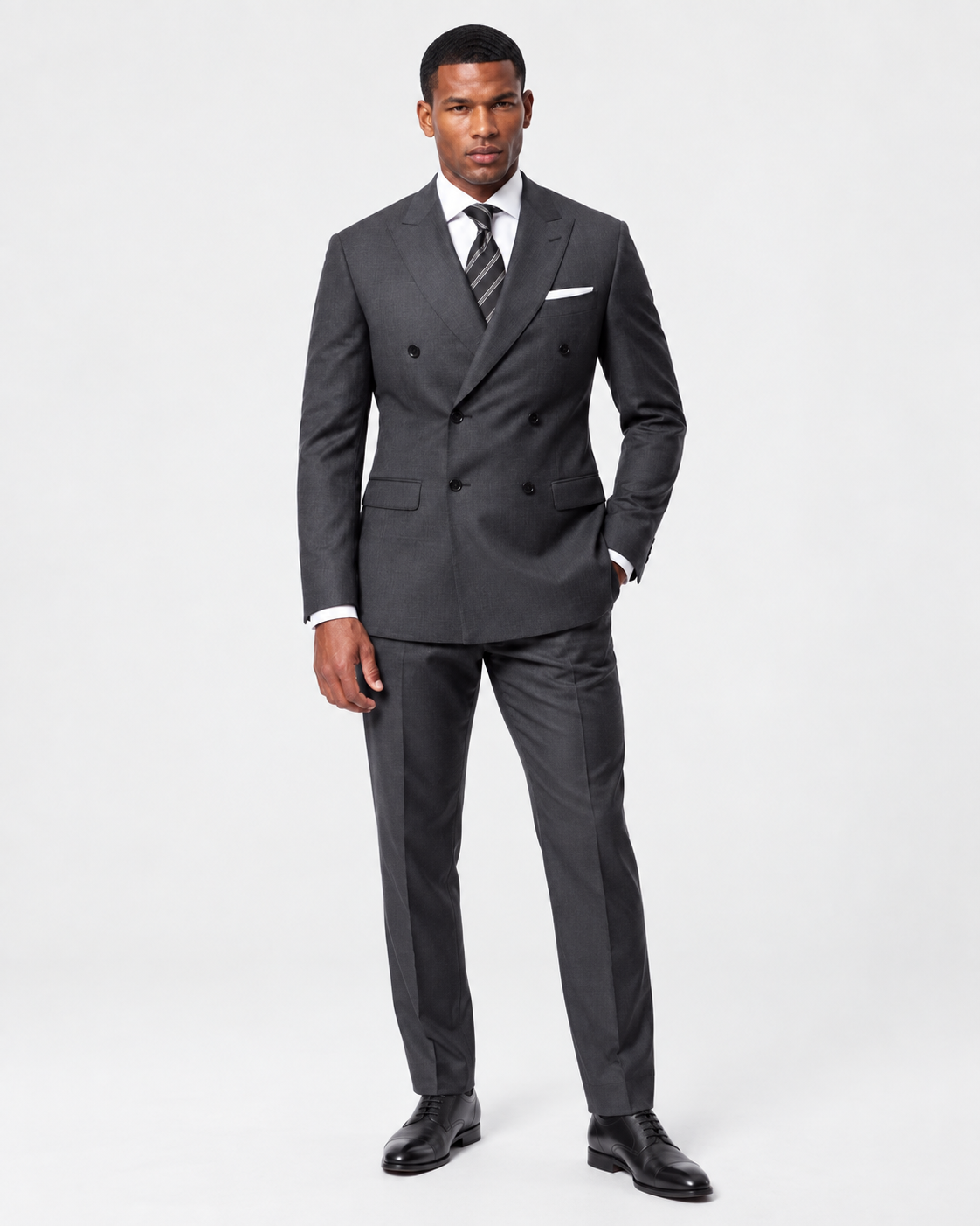 Hawes & Curtis Slim Fit Charcoal Shadow Stripe Suit
