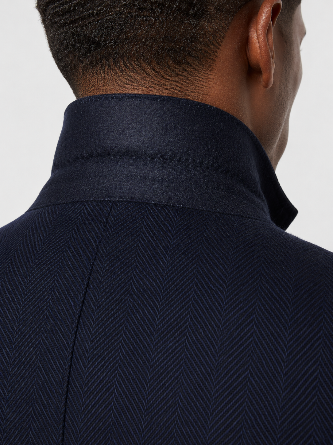 Hawes & Curtis Tailored Fit Navy Herringbone 1913 Blazer