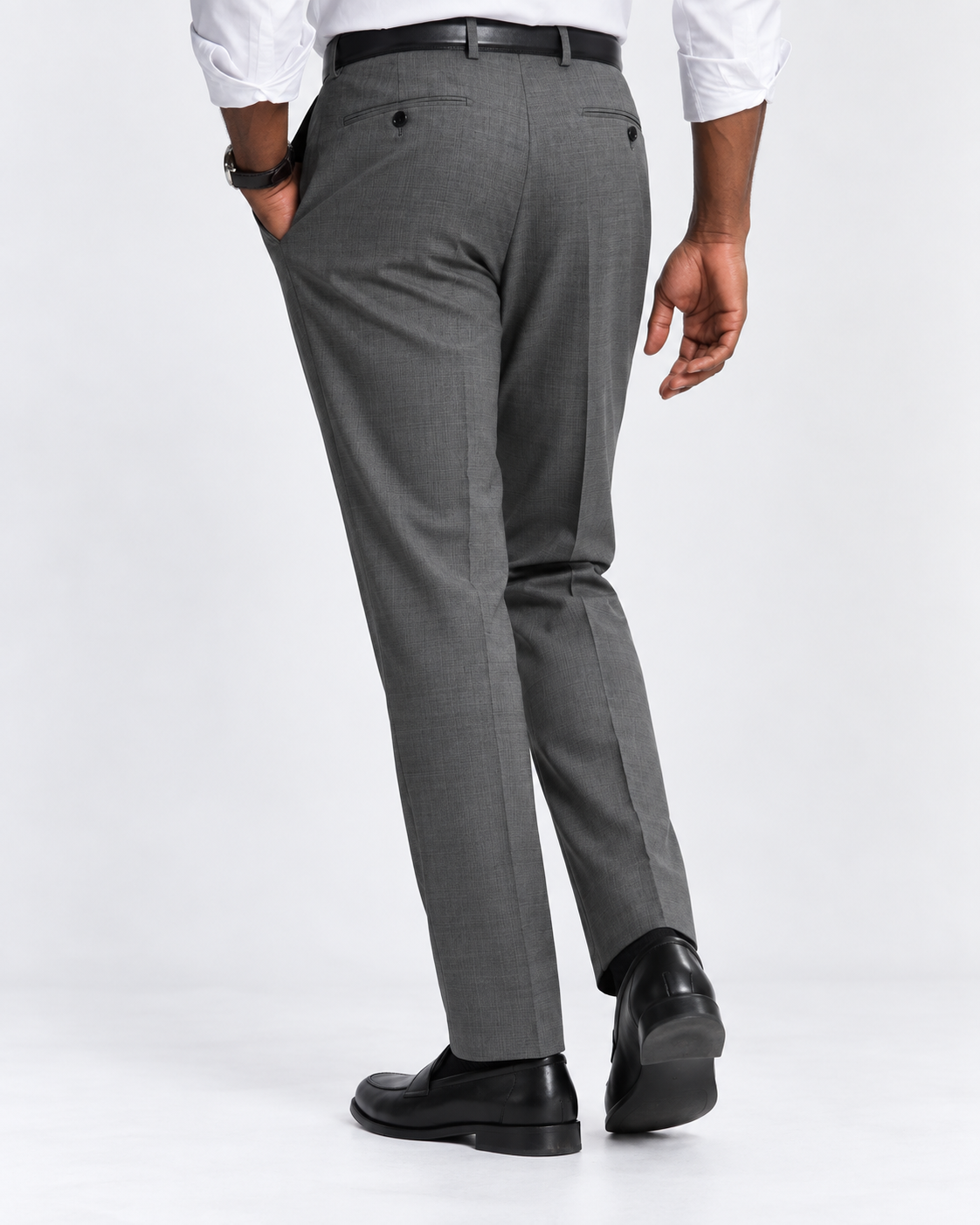 Charles Tyrwhitt Pleat Front Wool Stretch Trousers - Grey