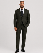 Charles Tyrwhitt Italian Luxury Flannel Suit - Olive Green