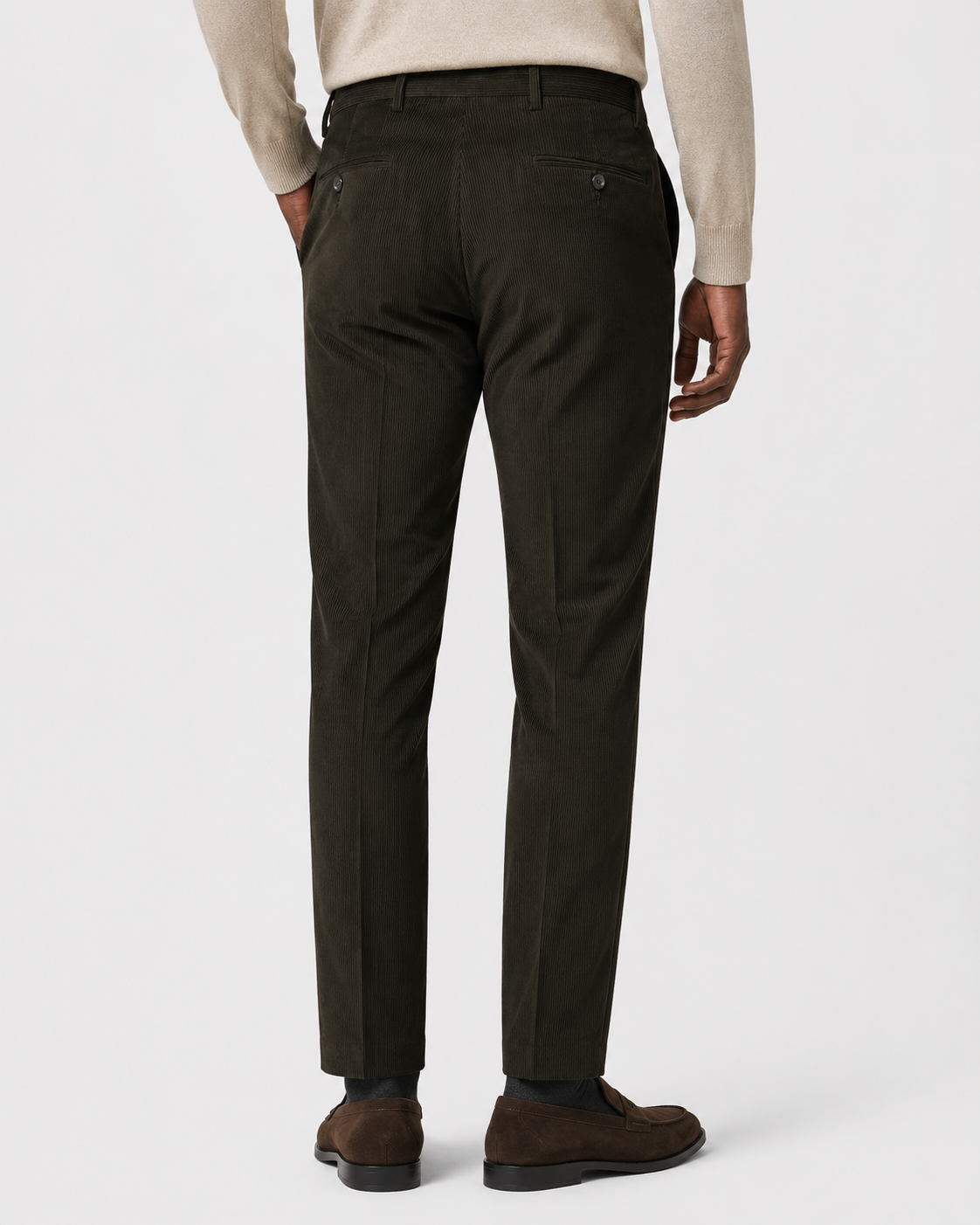 Hawes & Curtis Regular Fit Dark Green Corduroy Trousers