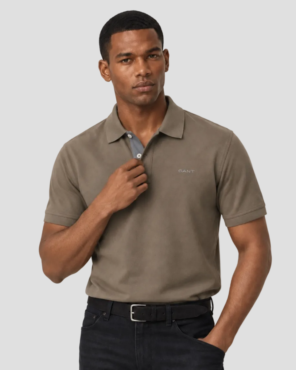 GANT Contrast Piqué Polo Shirt - Faded Taupe