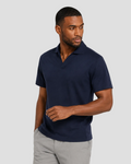 Hackett London Classic Fit Short Sleeve Textured Knit Polo - Old Navy