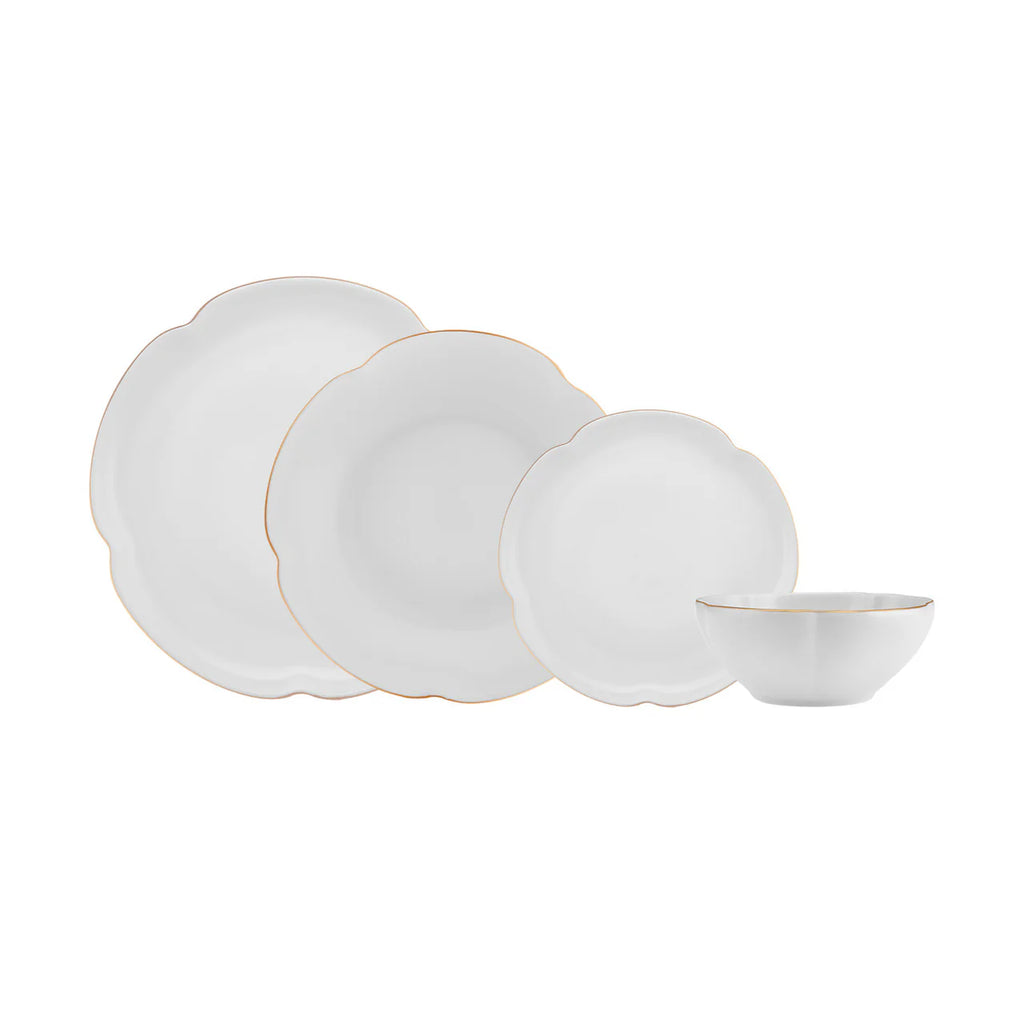 Karaca 24-Piece Bone China Dinner Set for 6 People – Gold