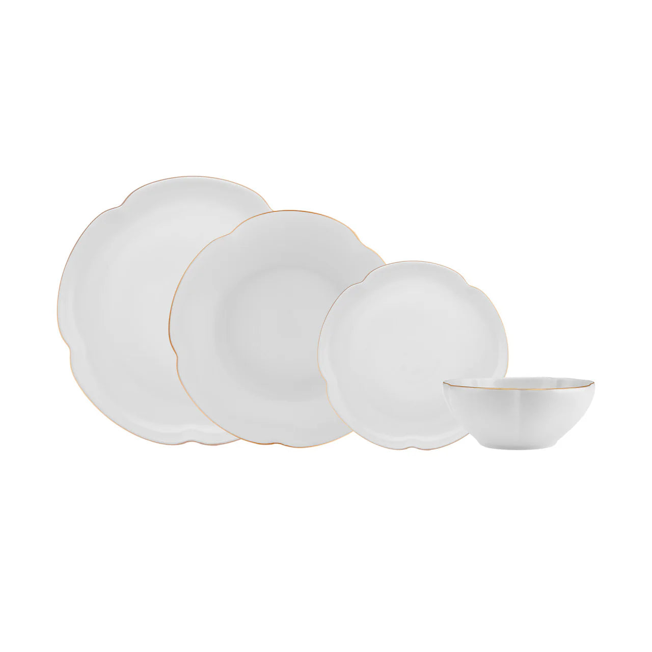 Karaca 24-Piece Bone China Dinner Set for 6 People – Gold