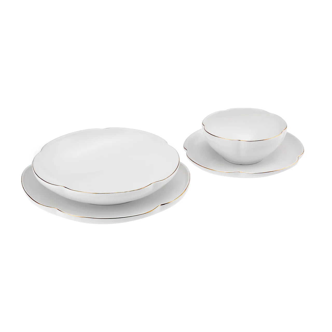 Karaca 24-Piece Bone China Dinner Set for 6 People – Gold