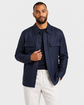 Hawes & Curtis Navy Linen Overshirt
