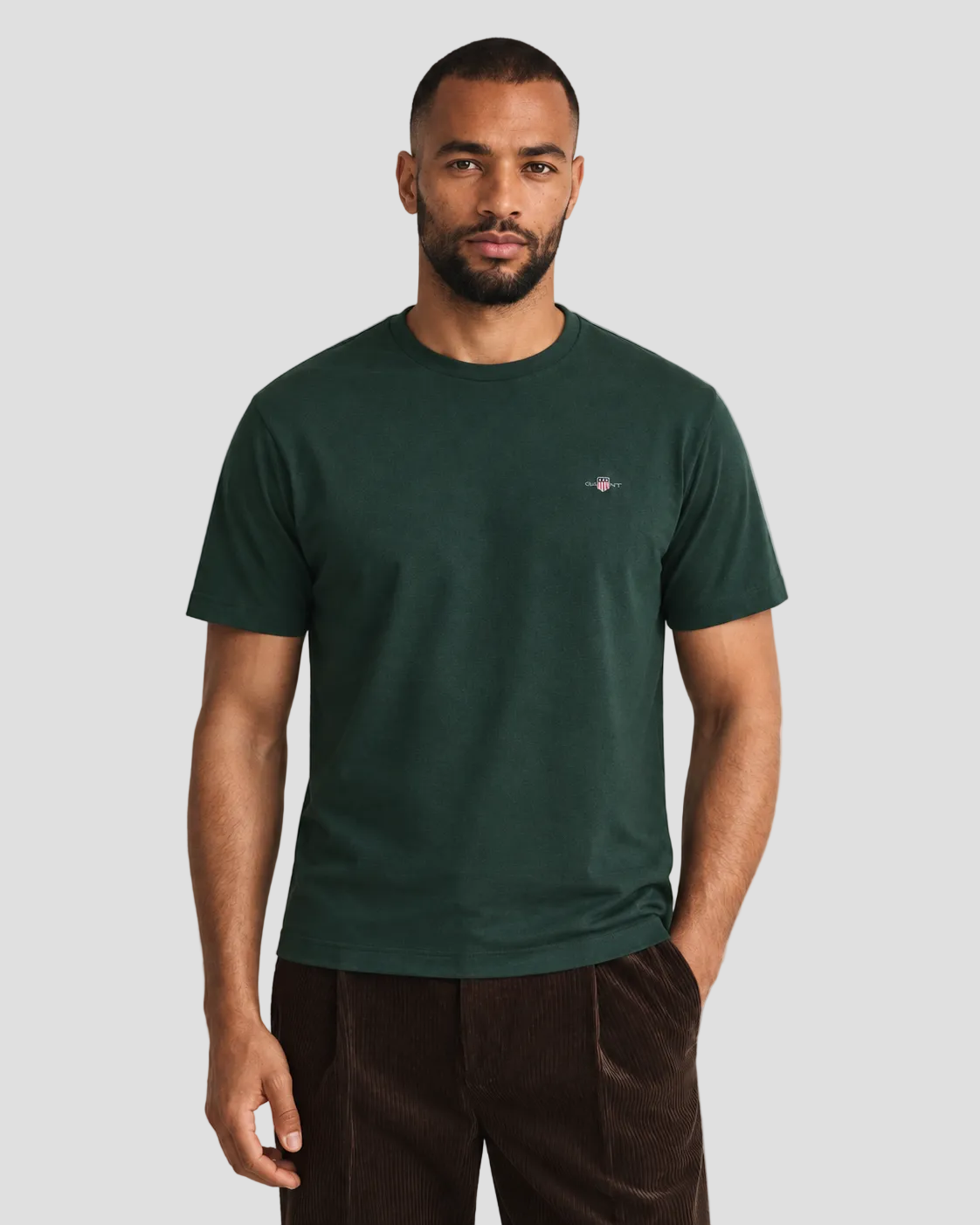 GANT Regular Shield T-Shirt - Tartan Green