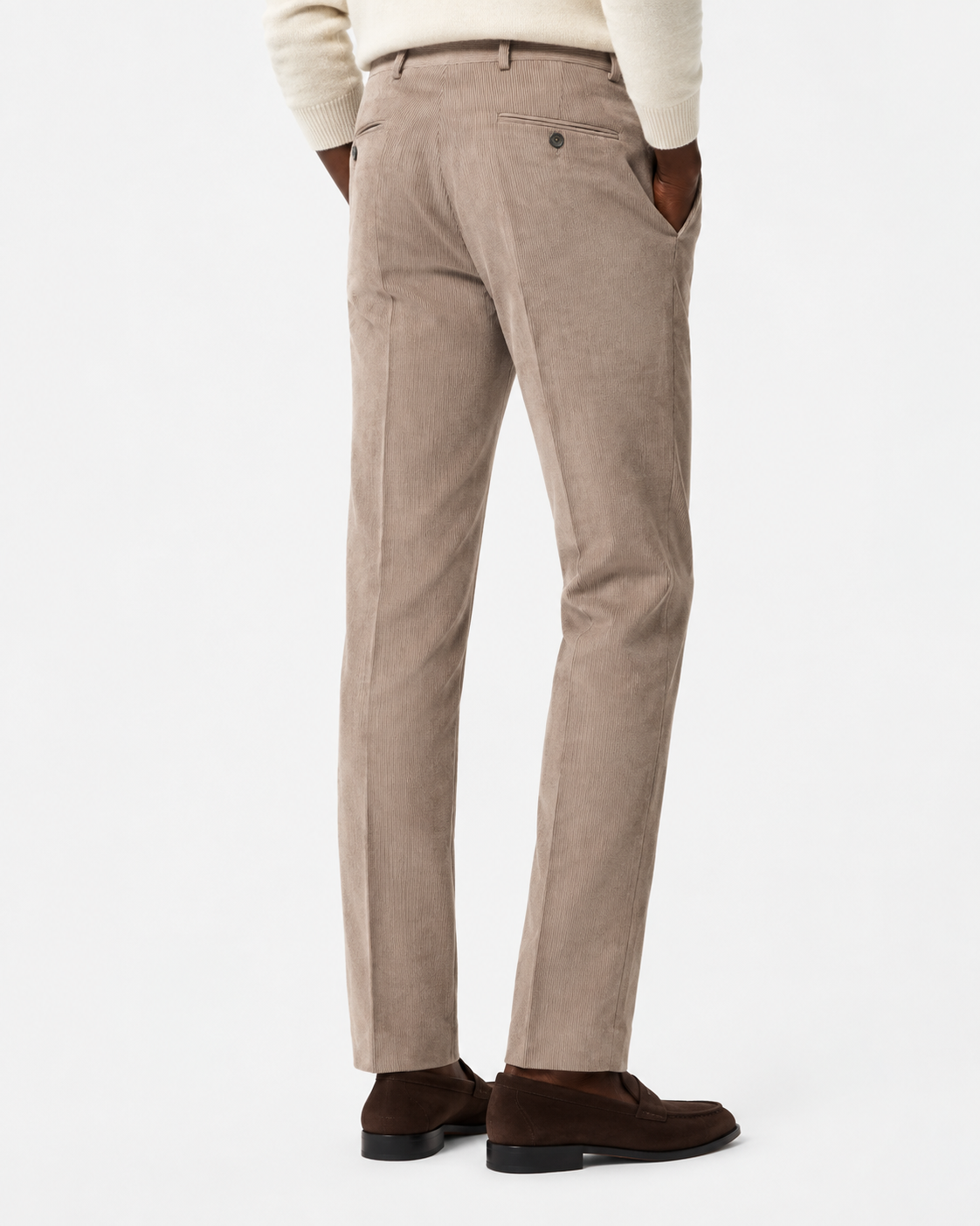 Hawes & Curtis Regular Fit Taupe Corduroy Trousers